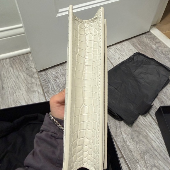 Yves Saint Laurent Ivory Croc-Embossed Mini Sunset Bag - Picture 6 of 9